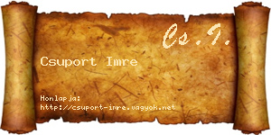 Csuport Imre névjegykártya